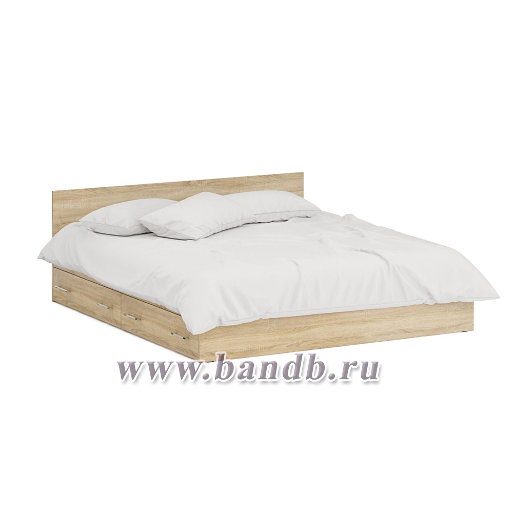 Двуспальная кровать с ящиками 1800 с угловым шкафом Стандарт цвет дуб сонома Картинка № 5