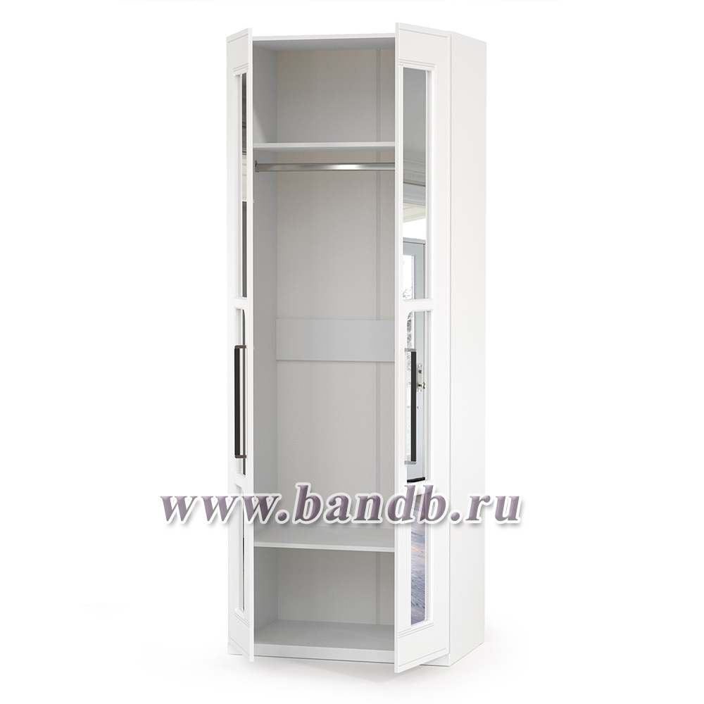 Шкаф для одежды 2-х дверный с зеркалами Валенсия 13.329 цвет белый шагрень Картинка № 6