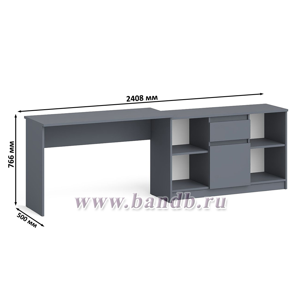 Стол письменный 1200 и тумба высокая МТВ1204 Мори цвет графит Картинка № 5