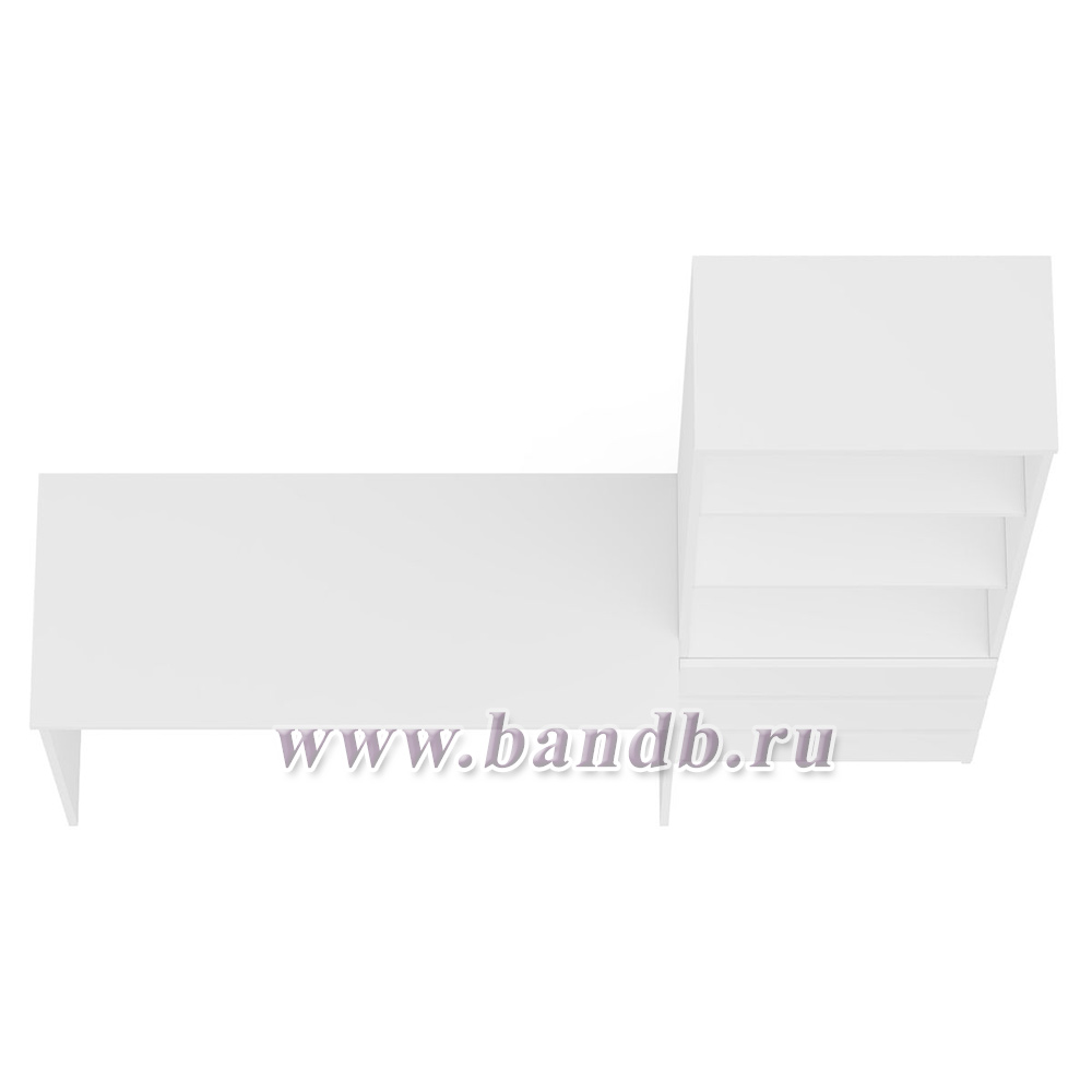 Письменный стол 1200 со стеллажом с ящикаи МСТ600 Мори цвет белый Картинка № 8