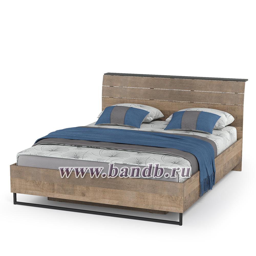 Кровать Трувор 1600 с подъёмным ортопедическим основанием цвет дуб гранж песочный/интра Картинка № 2