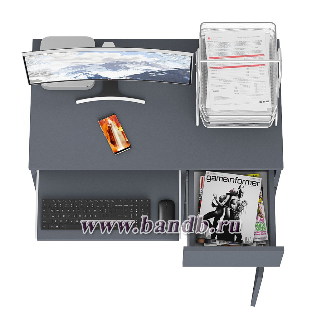 Стол компьютерный Мори МС-1 правый цвет графит Картинка № 4