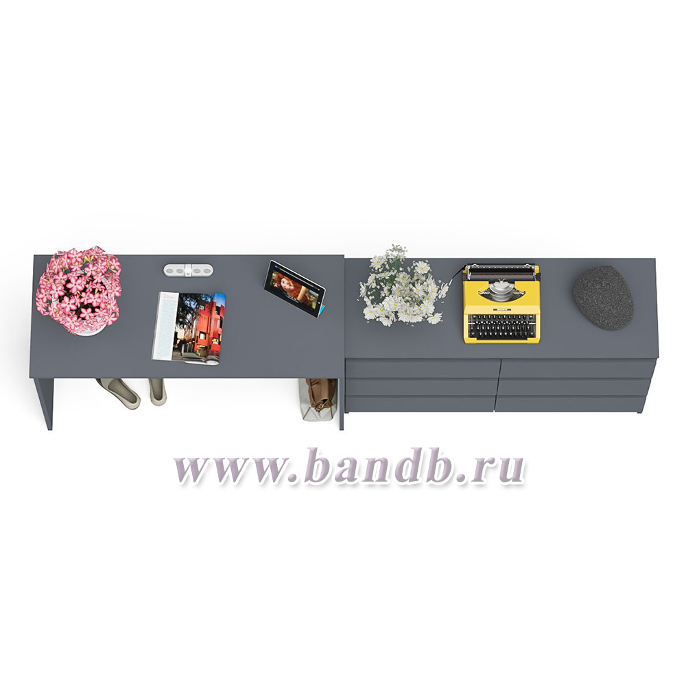 Стол письменный МСП-1200 с широким комодом 1200-6 Мори цвет графит Картинка № 3