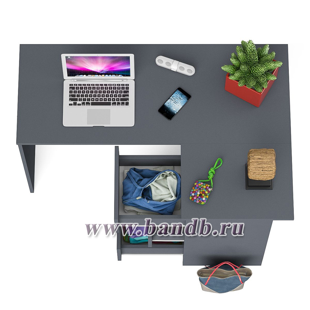 Угловой компьютерный стол Мори МС-16 правый цвет графит Картинка № 4