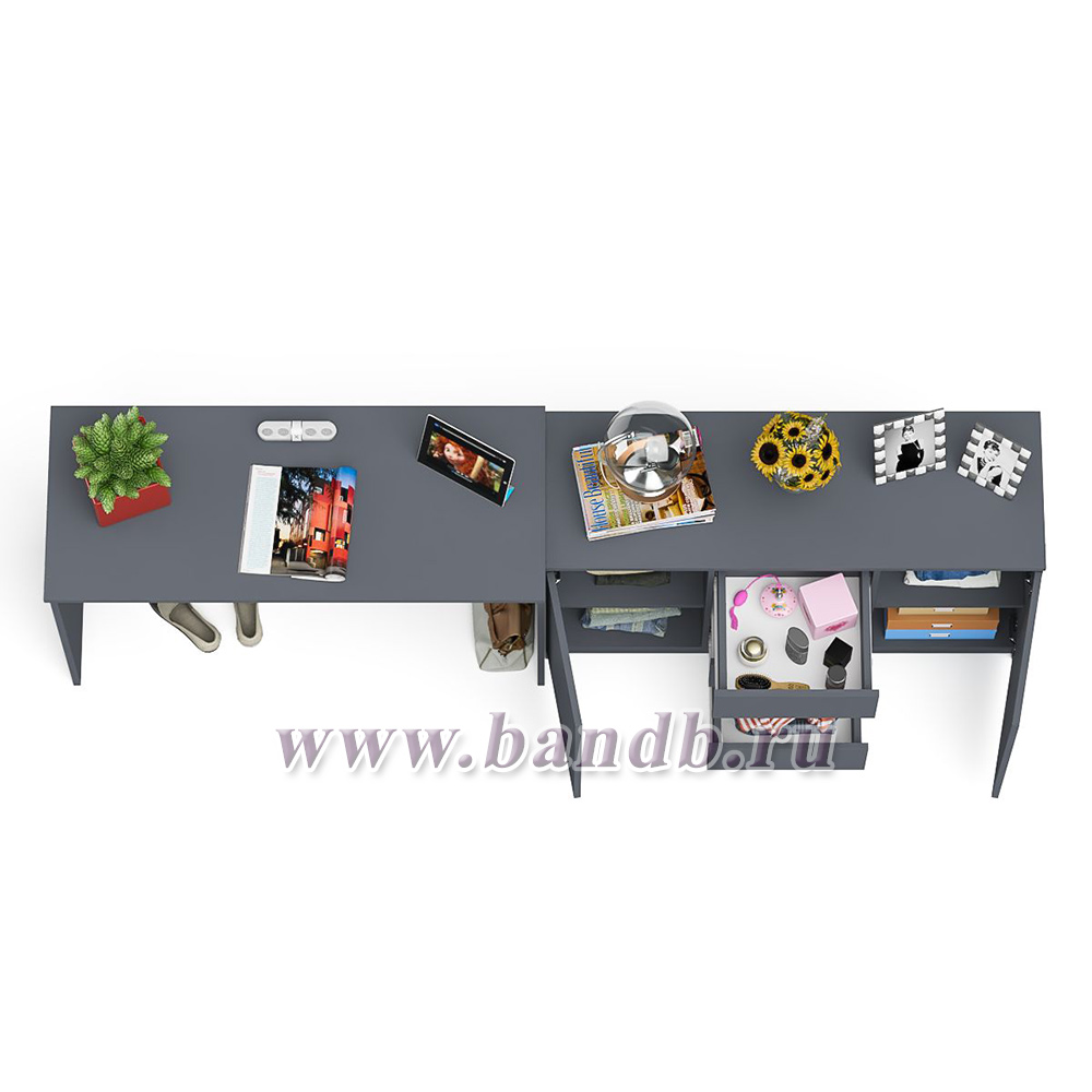Письменный стол 1200 с комодом-тумбой МК-1200-3 Мори цвет графит Картинка № 4