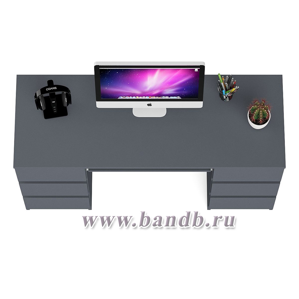 Компьютерный стол с двумя тумбами Мори МС-2 цвет графит Картинка № 3