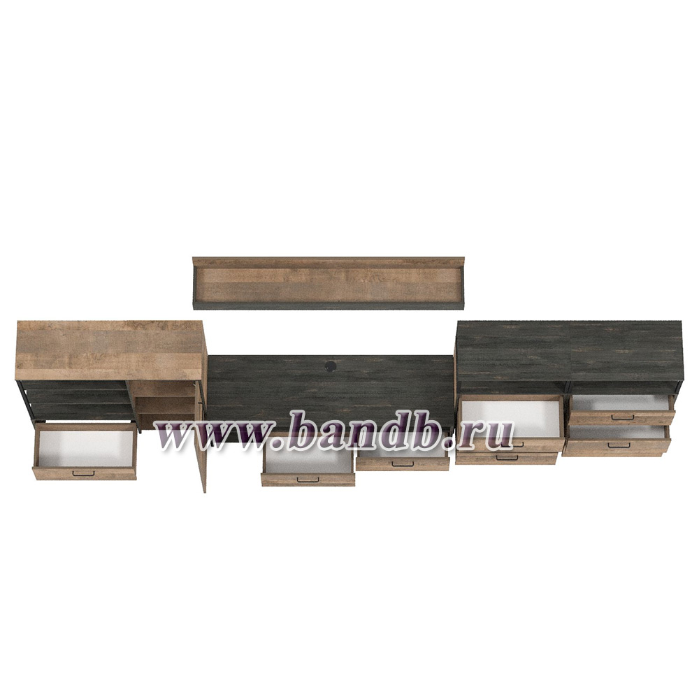 Набор мебели из пяти предметов для гостиной в стиле лофт Трувор № 105 цвет дуб гранж песочный/интра Картинка № 12