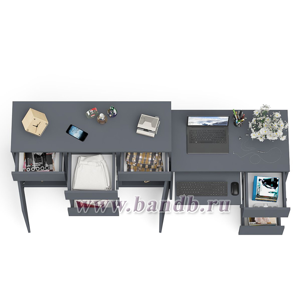 Комод-тумба Мори 1200 и компьютерный стол Мори МС-6 правый цвет графит Картинка № 8