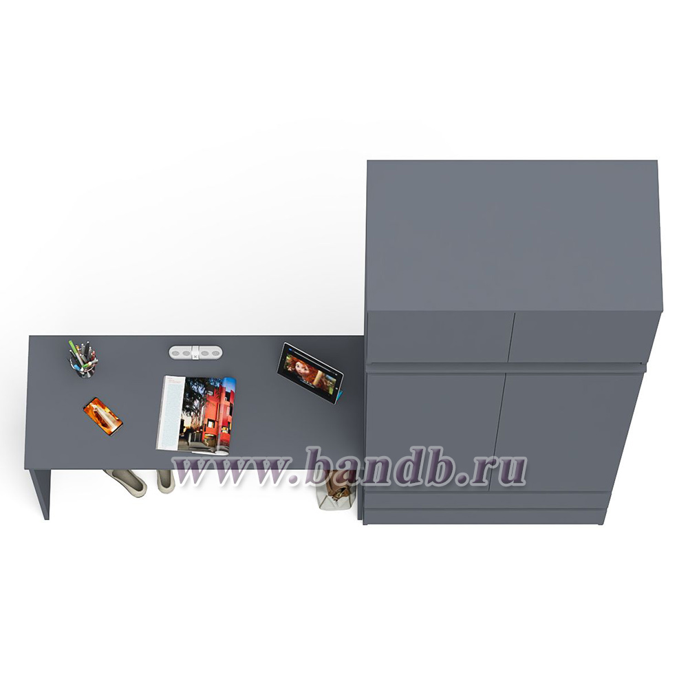 Стол письменный Мори 1200 и шкаф 900 с антресолью цвет графит Картинка № 3