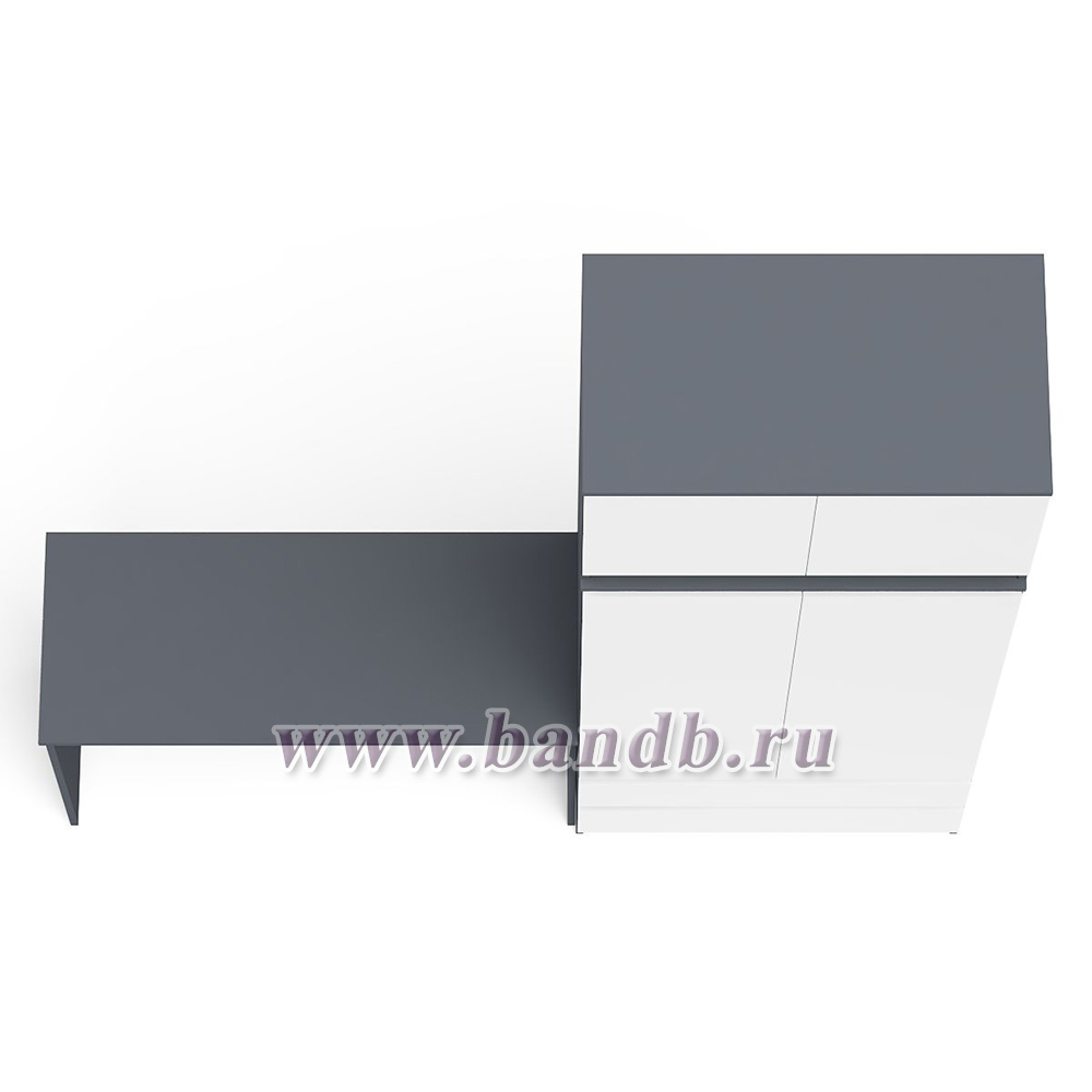 Стол письменный Мори 1200 и шкаф 900 с антресолью цвет графит/белый Картинка № 9