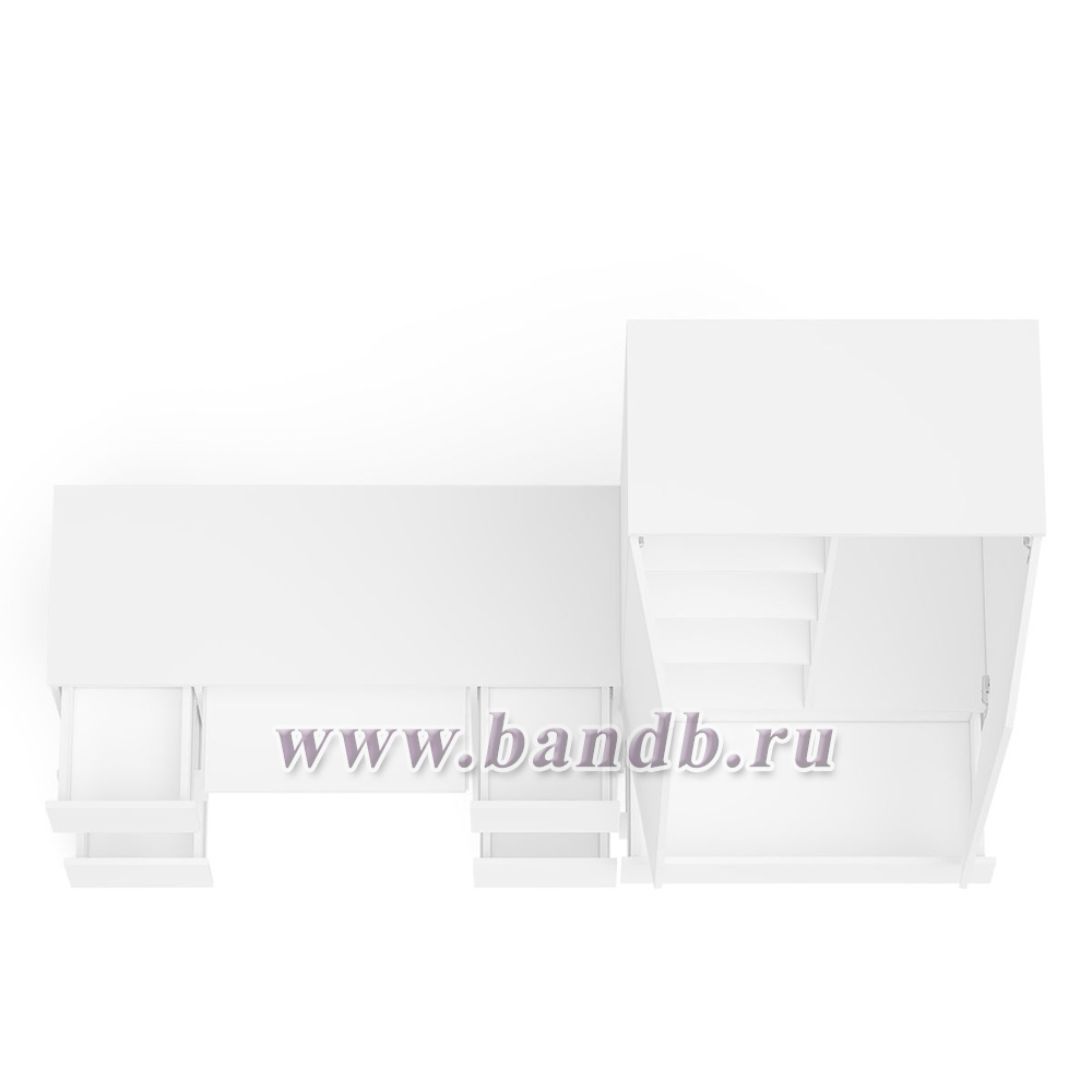 Стол компьютерный с шестью ящиками МС-2 и шкаф-комод МШ900.1 Мори цвет белый Картинка № 11