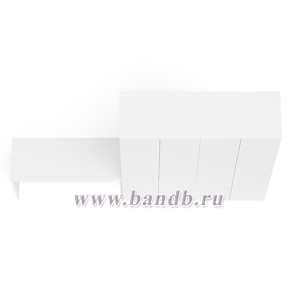 Стол письменный 1200 и шкаф-комод МШ1600 Мори цвет белый Картинка № 9