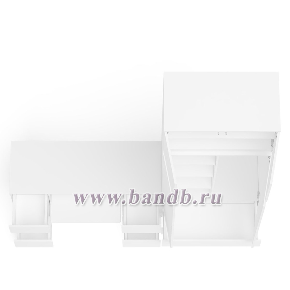 Стол 2-х тумбовый компьютерный со шкафом и антресолью на 900 Мори цвет белый Картинка № 10