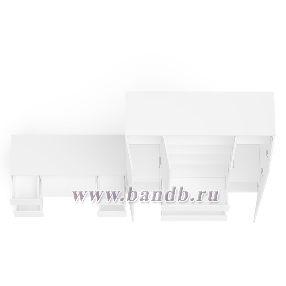 Стол компьютерный двухтумбовый со шкафом МШ1600.1 Мори цвет белый Картинка № 10