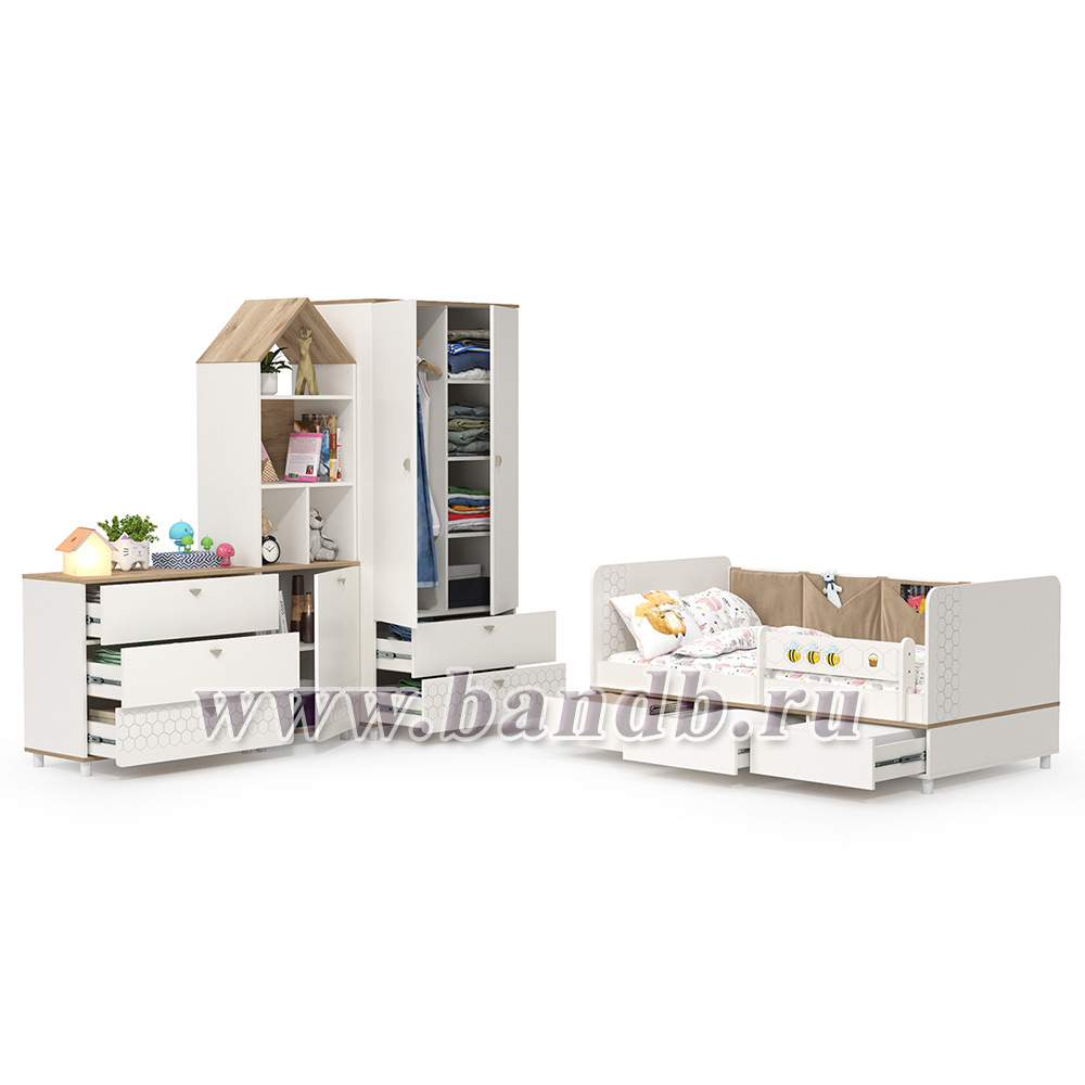 Мебель для детской комнаты Эйп № 1 цвет белый/дуб белый Картинка № 2