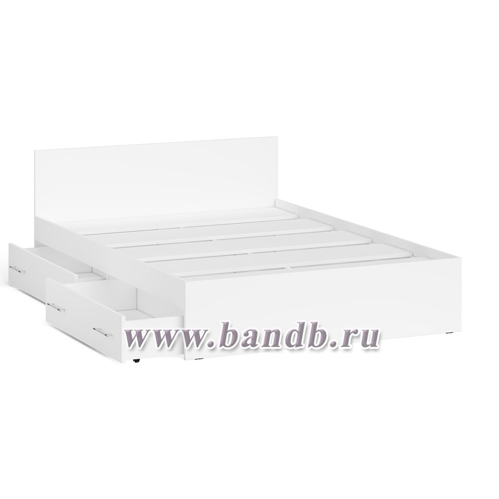 Кровать с ящиками Мори 1400 цвет белый Картинка № 6