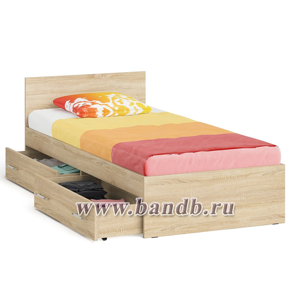 Кровать с ящиками Мори 900 цвет дуб сонома Картинка № 2