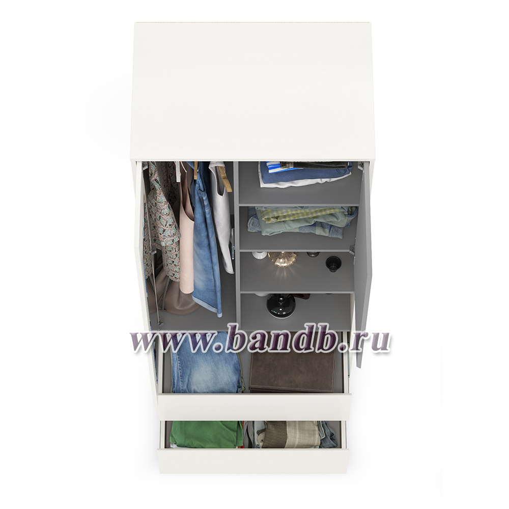 Шкаф для одежды Торонто 13.333 цвет белый шагрень/стальной серый Картинка № 4