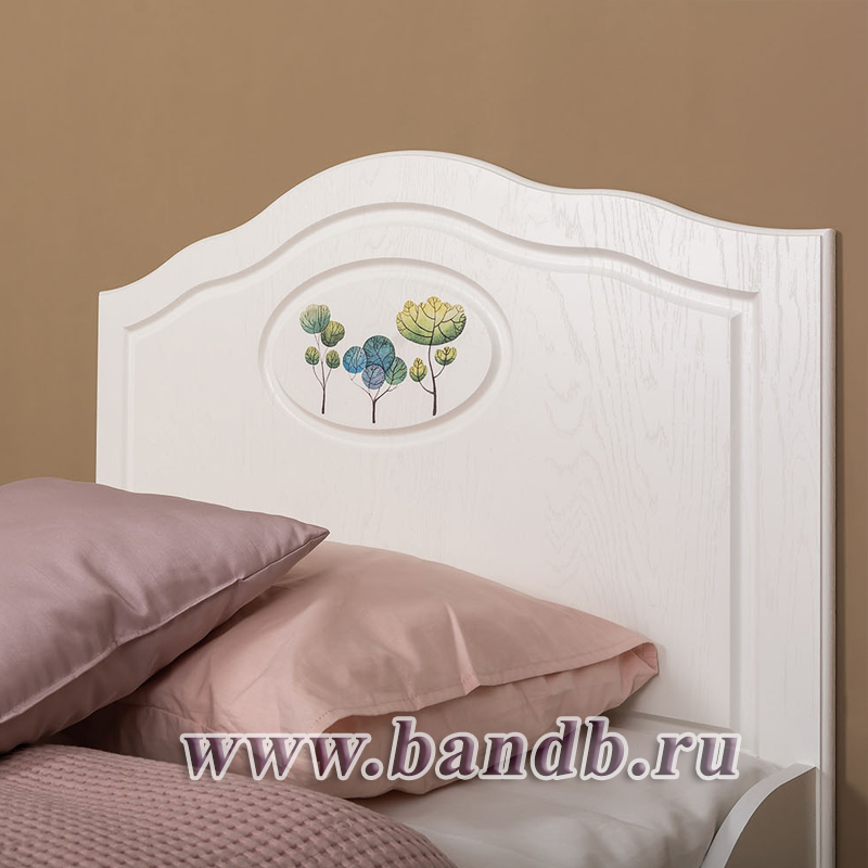 Кровати в детскую комнату для двоих детей Роуз цвет белый с тиснением поры дерева/ясень ваниль Картинка № 9