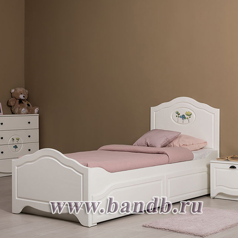 Мебель для детской для двоих детей Роуз № 35 цвет белый с тиснением поры дерева/ясень ваниль Картинка № 11