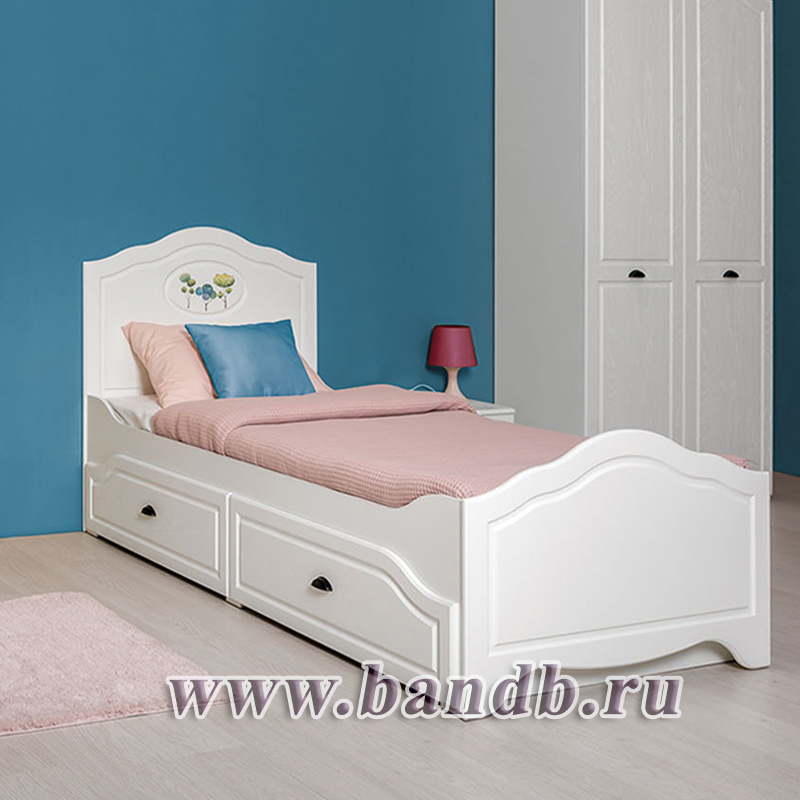 Мебель для детской для двоих детей Роуз № 35 цвет белый с тиснением поры дерева/ясень ваниль Картинка № 12