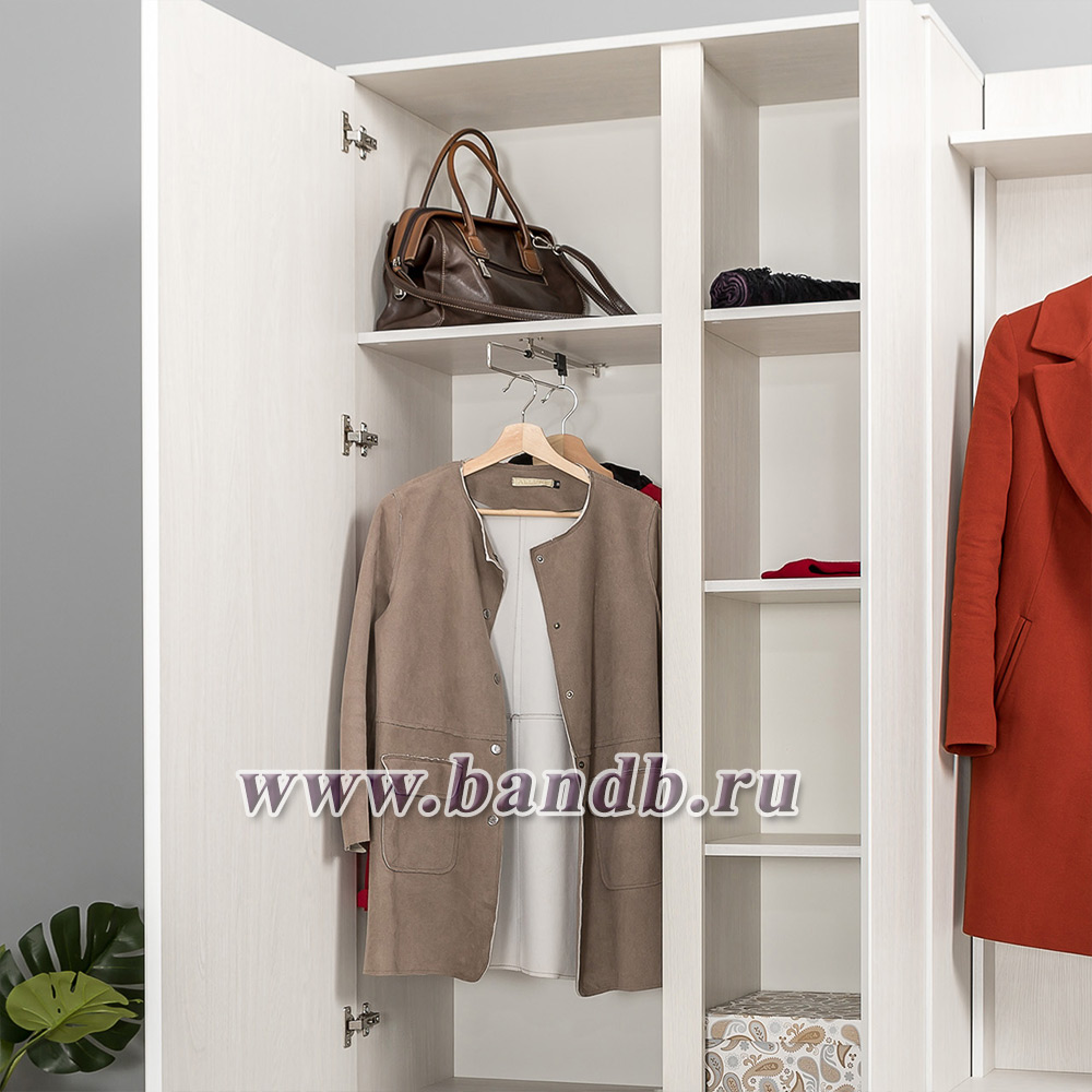 Шкаф комбинированный и обувница с вешалкой для верхней одежды Ника цвет ясень анкор светлый Картинка № 11