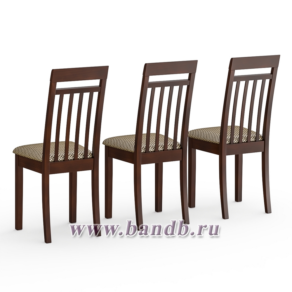 Три стула Мебель--24 Гольф-11 цвет массив берёзы орех обивка ткань атина коричневая Картинка № 2