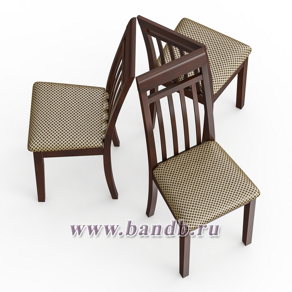 Три стула Мебель--24 Гольф-11 цвет массив берёзы орех обивка ткань атина коричневая Картинка № 3
