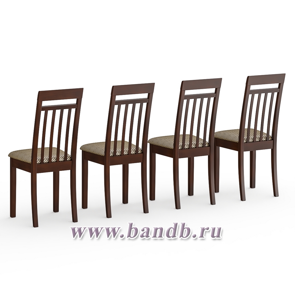 Комплект из четырёх стульев Мебель--24 Гольф-11 цвет массив берёзы орех обивка ткань атина коричневая Картинка № 2