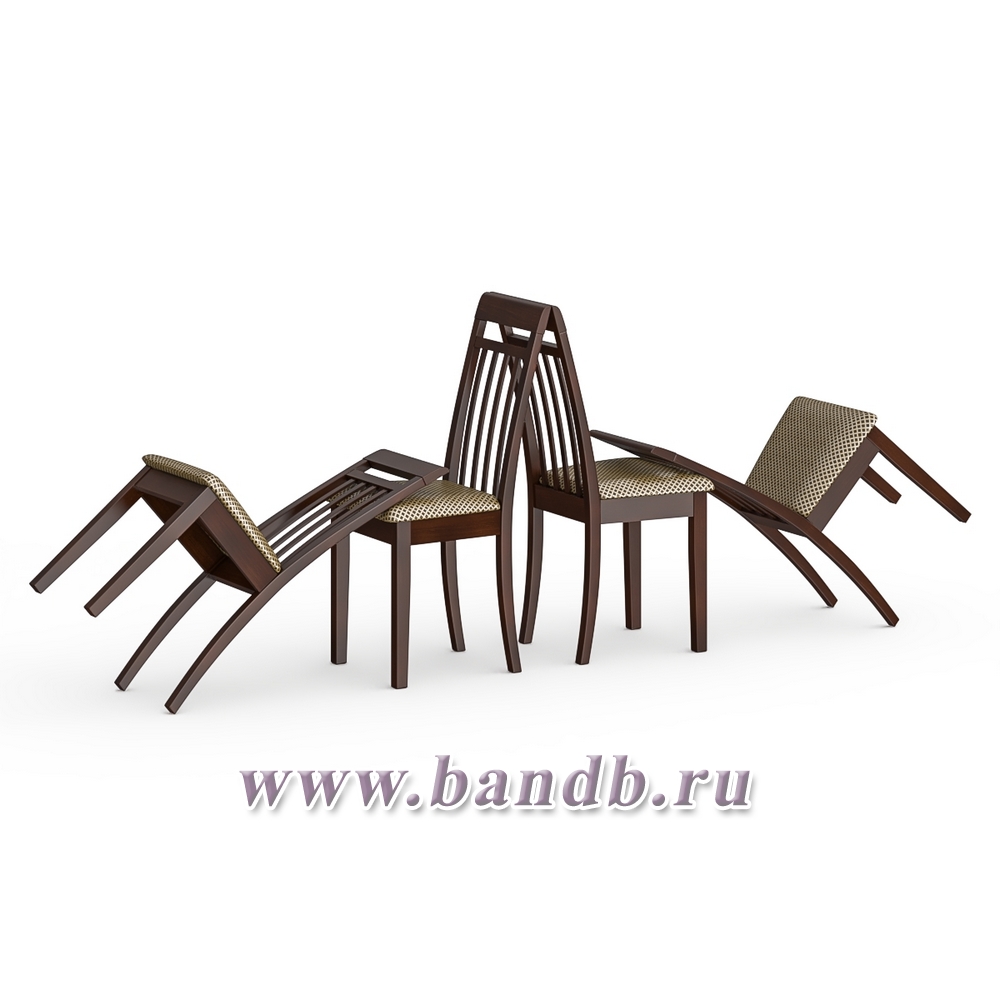 Комплект из четырёх стульев Мебель--24 Гольф-11 цвет массив берёзы орех обивка ткань атина коричневая Картинка № 4