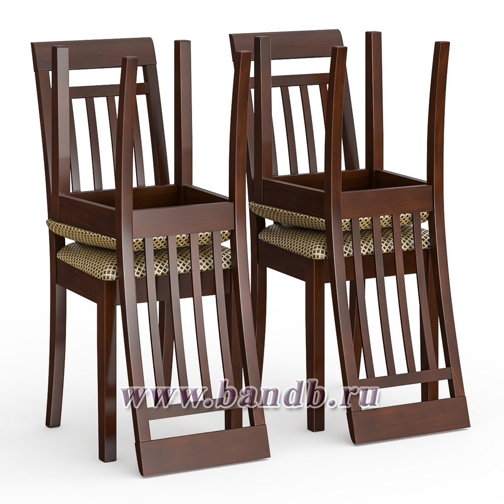 Комплект из четырёх стульев Мебель--24 Гольф-11 цвет массив берёзы орех обивка ткань атина коричневая Картинка № 5