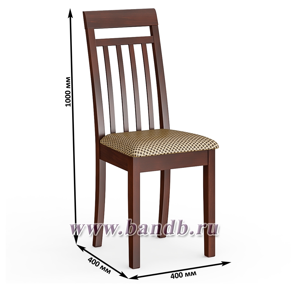 Комплект из четырёх стульев Мебель--24 Гольф-11 цвет массив берёзы орех обивка ткань атина коричневая Картинка № 6