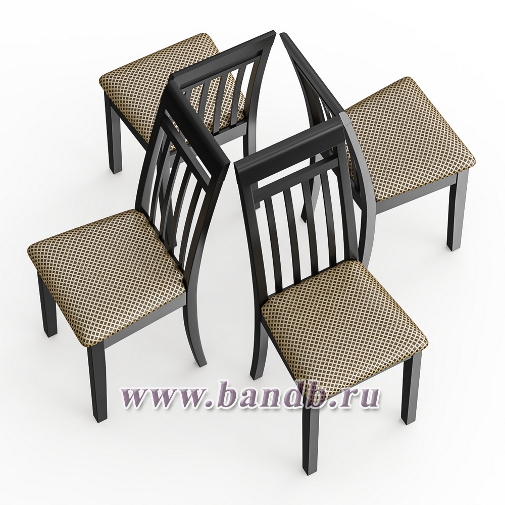 Четыре стула Мебель--24 Гольф-11 цвет массив берёзы венге обивка ткань атина коричневая Картинка № 3
