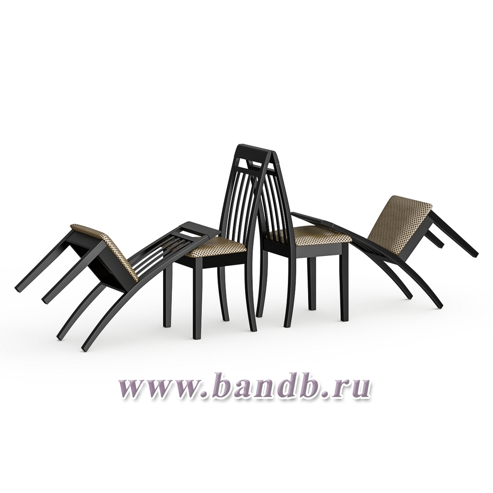 Четыре стула Мебель--24 Гольф-11 цвет массив берёзы венге обивка ткань атина коричневая Картинка № 4