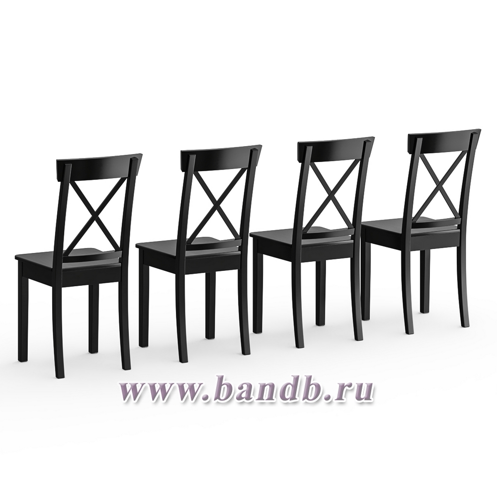 Четыре кухонных стула Мебель--24 Гольф-14 цвет массив берёзы венге, деревянное сиденье венге Картинка № 2