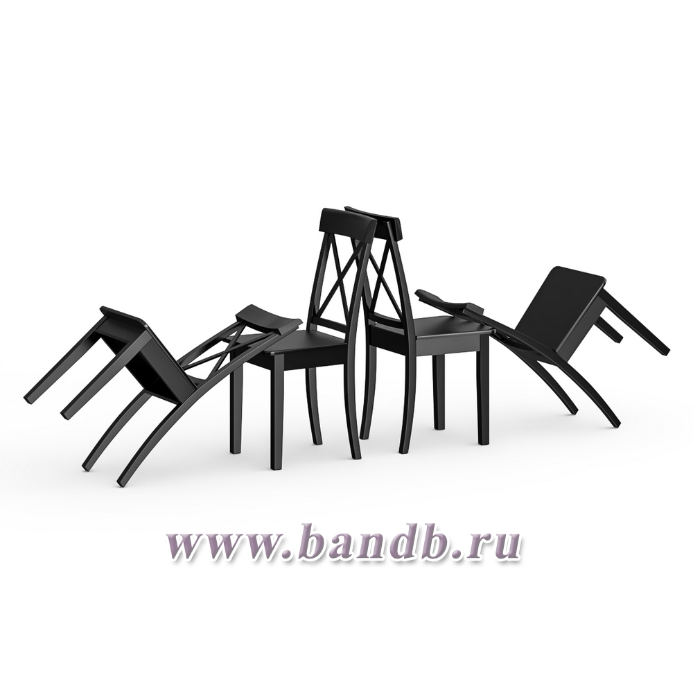 Четыре кухонных стула Мебель--24 Гольф-14 цвет массив берёзы венге, деревянное сиденье венге Картинка № 4