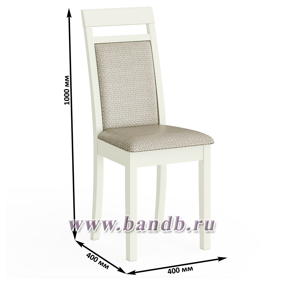 Пара кухонных стульев Мебель--24 Гольф-12 цвет массив берёзы слоновая кость обивка ткань атина бежевая Картинка № 6