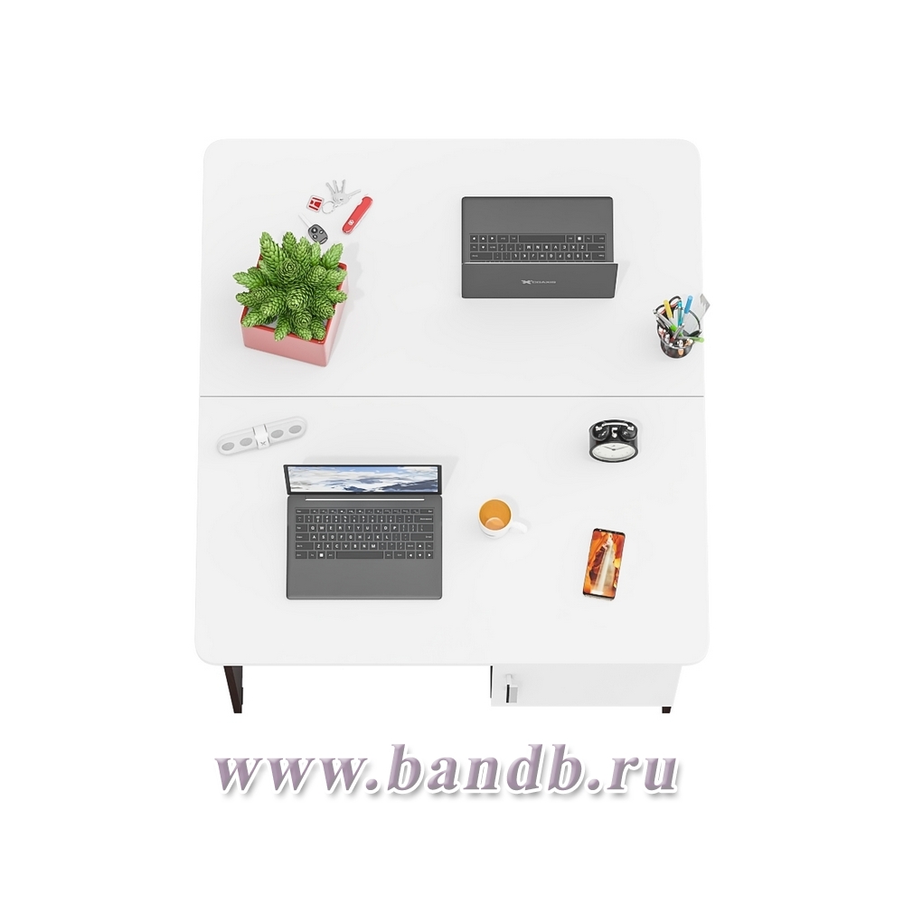 Два письменных стола МД 1-09 цвет венге/белый шагрень Картинка № 8