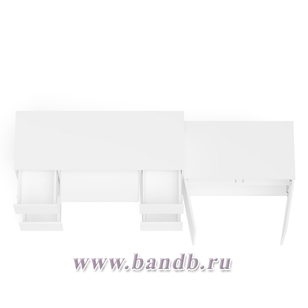Двухтумбовый компьютерный стол Мори МС-2 с широкой тумбой на 900 цвет белый Картинка № 10