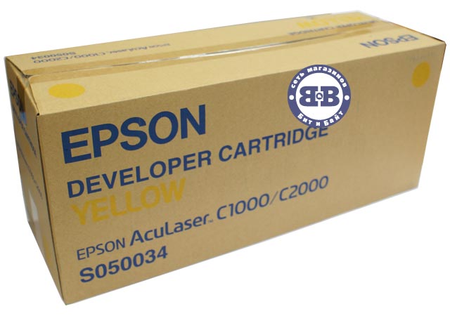Жёлтый тонер-картридж для Epson AcuLaser C1000, C2000, C2000PS C13S050034 Yellow 0034 Картинка № 1