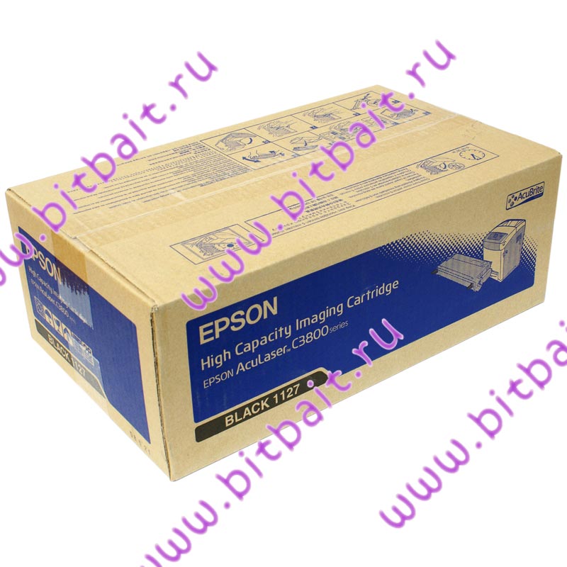 Чёрный тонер-картридж для Epson AcuLaser C3800 C13S051127 Black 1127 Картинка № 1