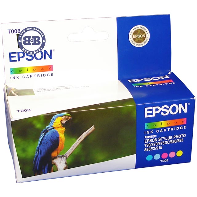 Цветной картридж для Epson Stylus Photo 790, 870, 875DC, 890, 895, 895EX, 915 C13T008401 T008 Картинка № 1