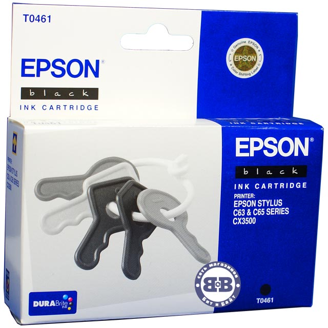 Чёрный картридж для Epson C63, C65, CX3500 C13T04614A T0461 Картинка № 1