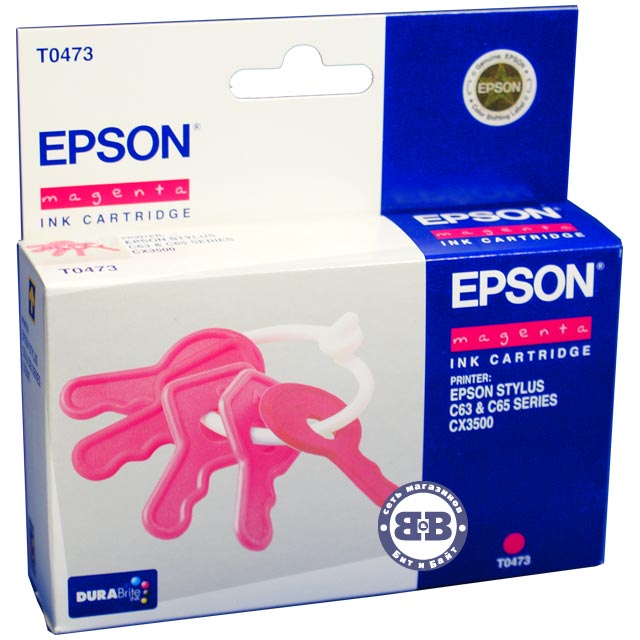 Пурпурный картридж для Epson C63, C65, CX3500 C13T04734A T0473 Картинка № 1