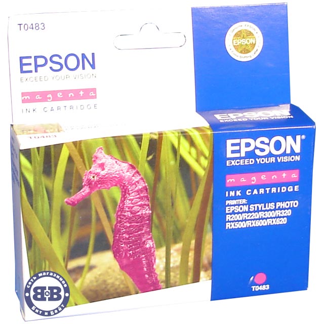 Пурпурный картридж для Epson R200, R220, R300, R300ME, R320, R340, RX500, RX600, RX620, RX640 C13T048340 T0483 Картинка № 1