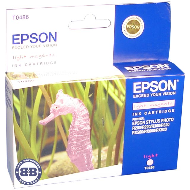 Светло-пурпурный картридж для Epson R200, R220, R300, R300ME, R320, R340, RX500, RX600, RX620, RX640 C13T048640 T0486 Картинка № 1