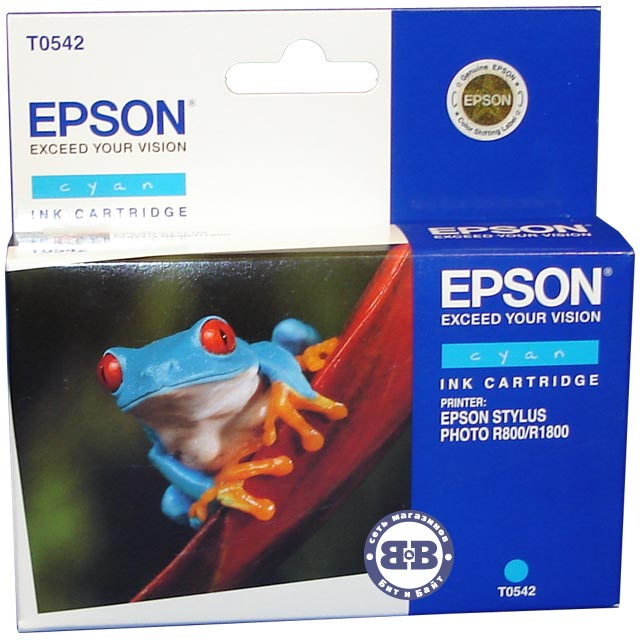 Голубой картридж для Epson R800, R1800 C13T054240 T0542 Картинка № 1