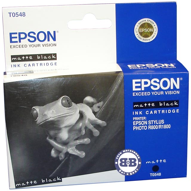 Матовый чёрный картридж для Epson R800, R1800 C13T054840 T0548 Картинка № 1