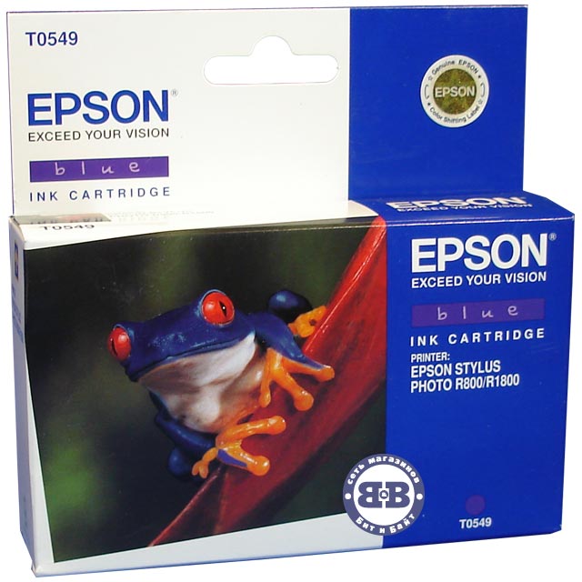 Синий картридж для Epson R800, R1800 C13T054940 T0549 Картинка № 1