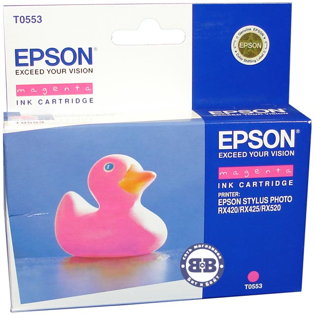 Пурпурный картридж для Epson R240, R245, RX420, RX425, RX520 C13T055340 T0553 Картинка № 1